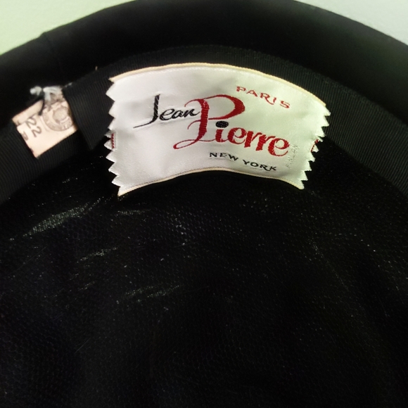 Vintage Jean Pierre Paris New York Shiny Straw Turban Pillbox Hat with Roses - Picture 9 of 9